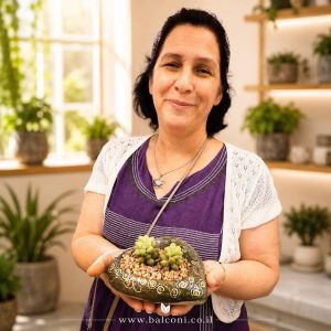 עציץ בטון מעוצב דגם "לב" כולל סוקולנט – שלושה דגמים מהממים לבחירה